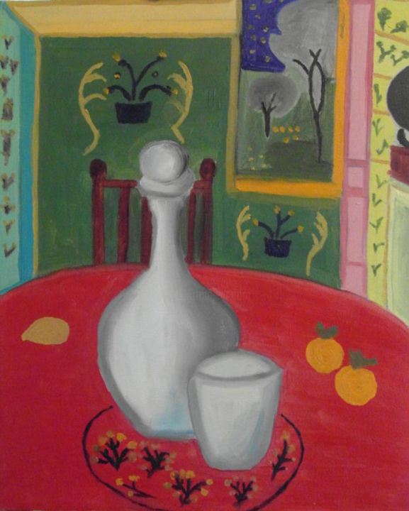 Painting titled "Chez Diane" by Anna Laura Raffa (Diane Bonjour), Original Artwork, Oil