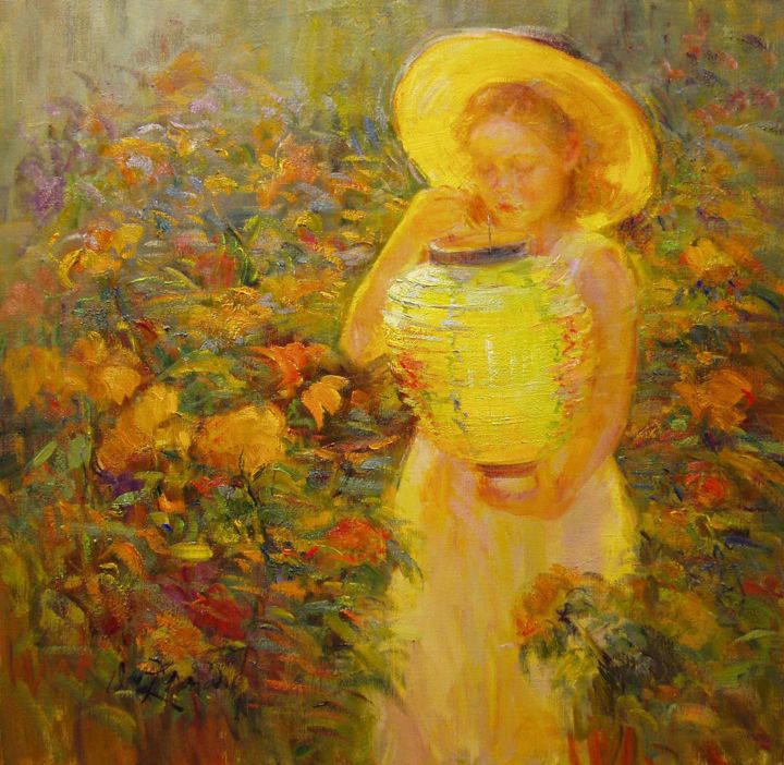 Painting titled "in-my-grandmothers-…" by Diane Leonard, Original Art,