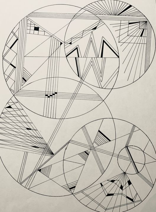 Dessin intitulée "Cercles" par Diane Segard, Œuvre d'art originale, Marqueur