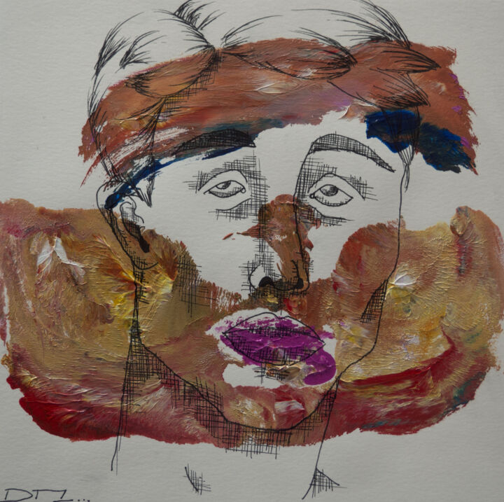 Peinture intitulée "Alphonse" par Diane Tham Vo, Œuvre d'art originale, Acrylique Monté sur Carton