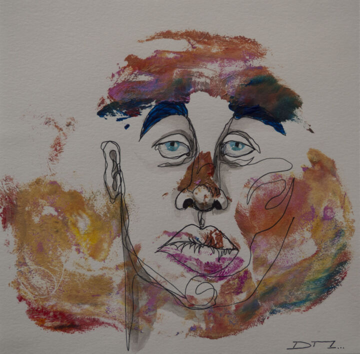 Peinture intitulée "Ernest" par Diane Tham Vo, Œuvre d'art originale, Acrylique Monté sur Carton