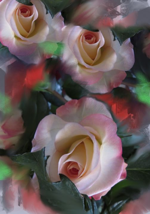 Arte digitale intitolato "Pinkroses.jpeg" da Dianne Bauer, Opera d'arte originale, Fotomontaggio