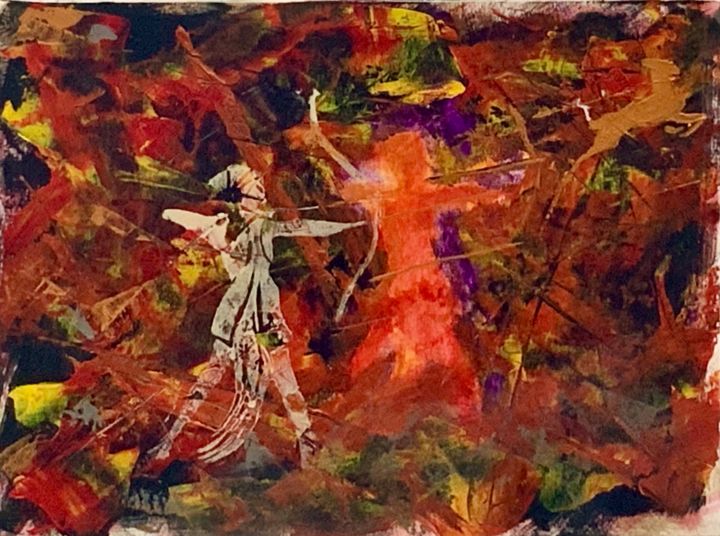 Painting titled "Huntress" by Dianne Bauer, Original Art, Acrylic