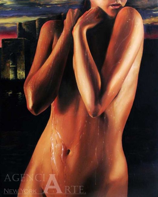 Painting titled "BATH OF THE DIGGING" by Diaz Fernandez Agencyart, Original Artwork