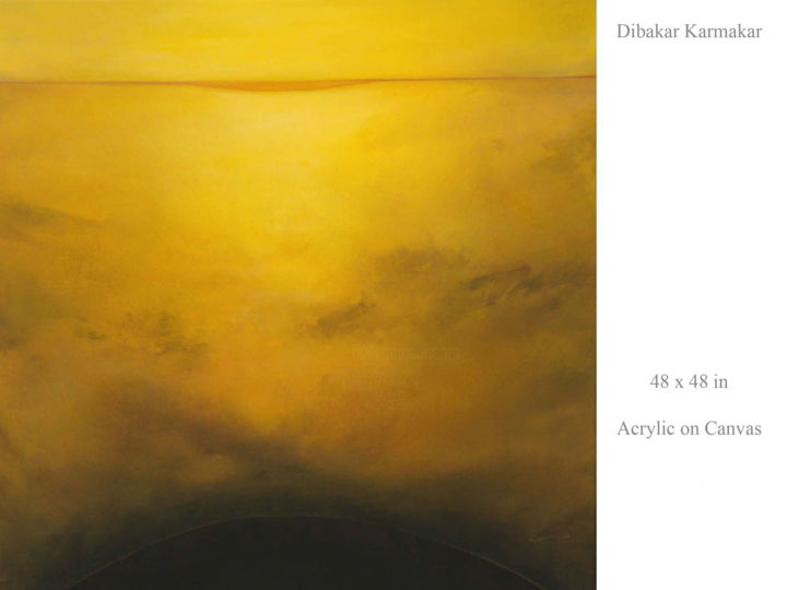 Pittura intitolato "Composition iii" da Dibakar Karmakar, Opera d'arte originale, Acrilico