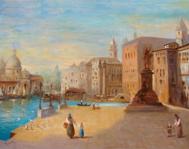 Pintura intitulada "Veneza" por Di Carvalho, Obras de arte originais, Óleo