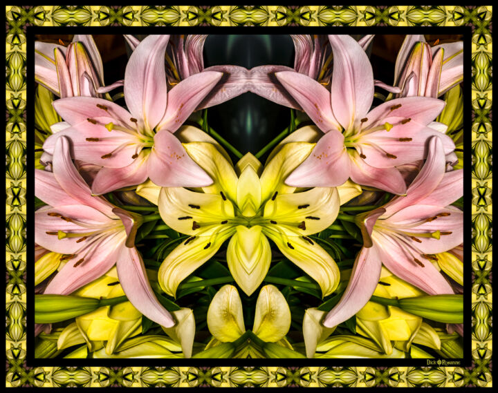 Photographie intitulée "Pink and Yellow Lil…" par Dick And Rosanne, Œuvre d'art originale, Photographie numérique