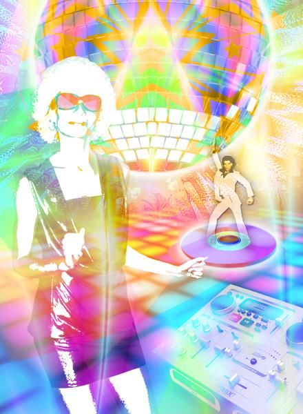 Digital Arts titled "soirée disco" by Did, Original Artwork, Digital Painting