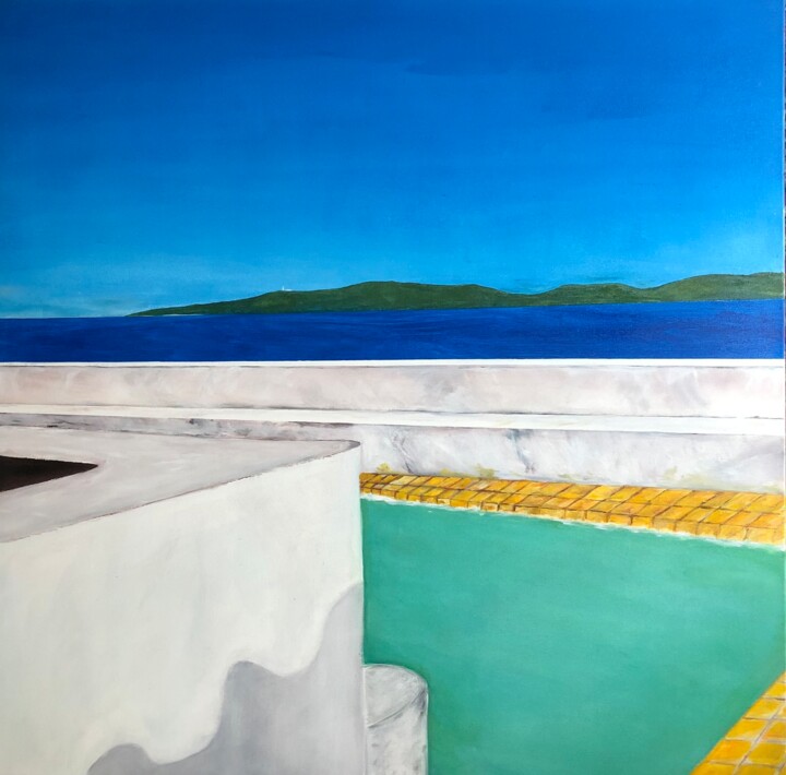 Peinture intitulée "Vue Mer" par Didier Colomès, Œuvre d'art originale, Huile