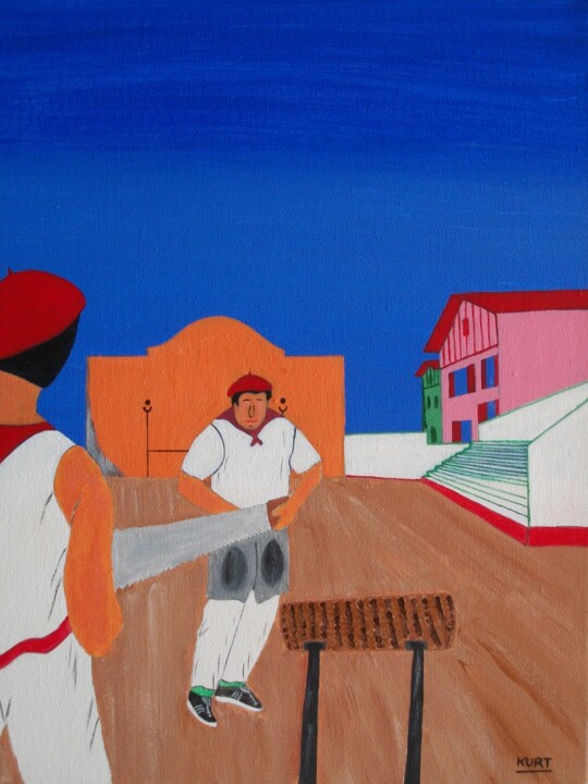 Painting titled "force basque : " sc…" by Didier Dordeins, Original Artwork, Acrylic