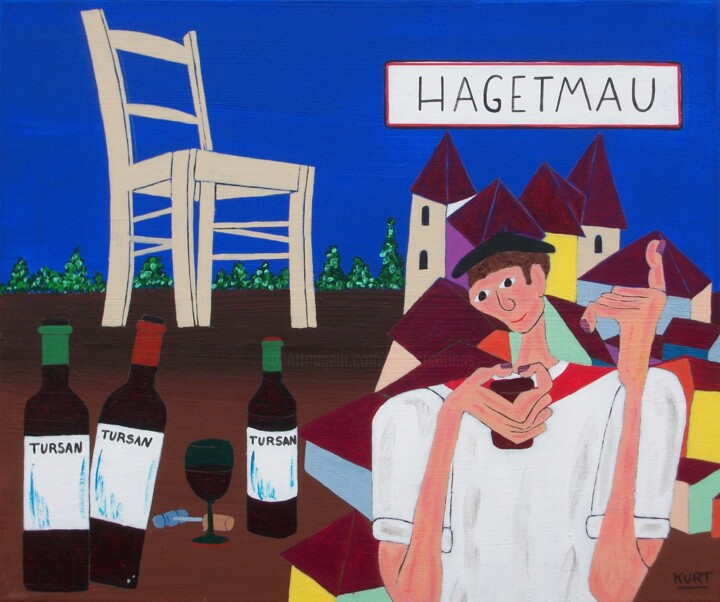 Peinture intitulée "Tableau naif Hagetm…" par Didier Dordeins, Œuvre d'art originale, Acrylique