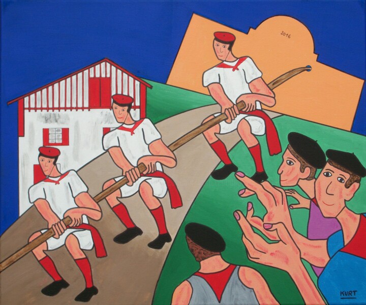 Painting titled "Tableau naif soka-t…" by Didier Dordeins, Original Artwork, Acrylic