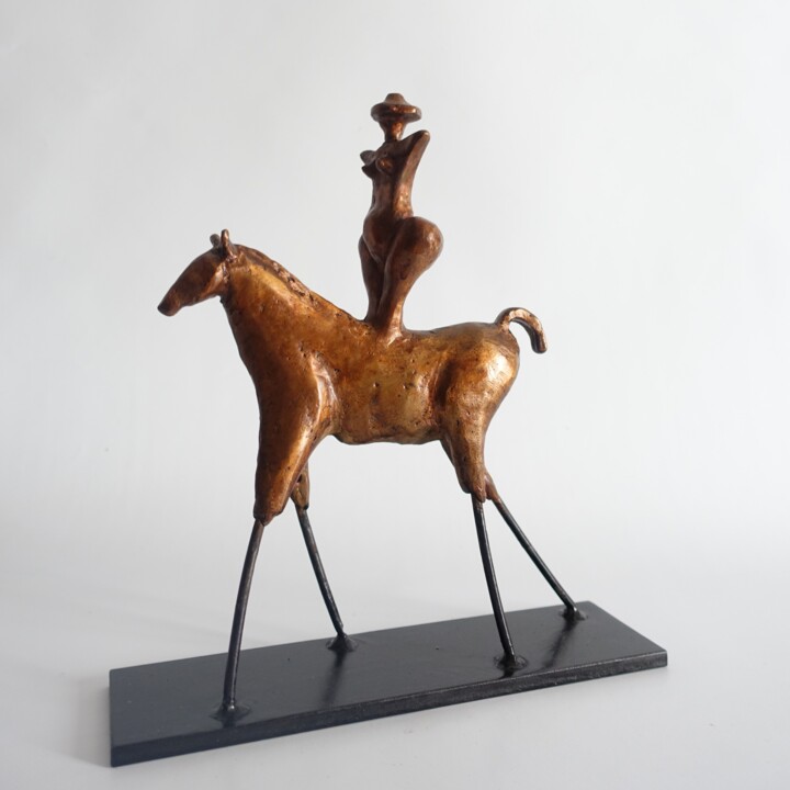 Sculpture titled "L'écuyère (n°116)" by Didier Fournier, Original Artwork, Bronze