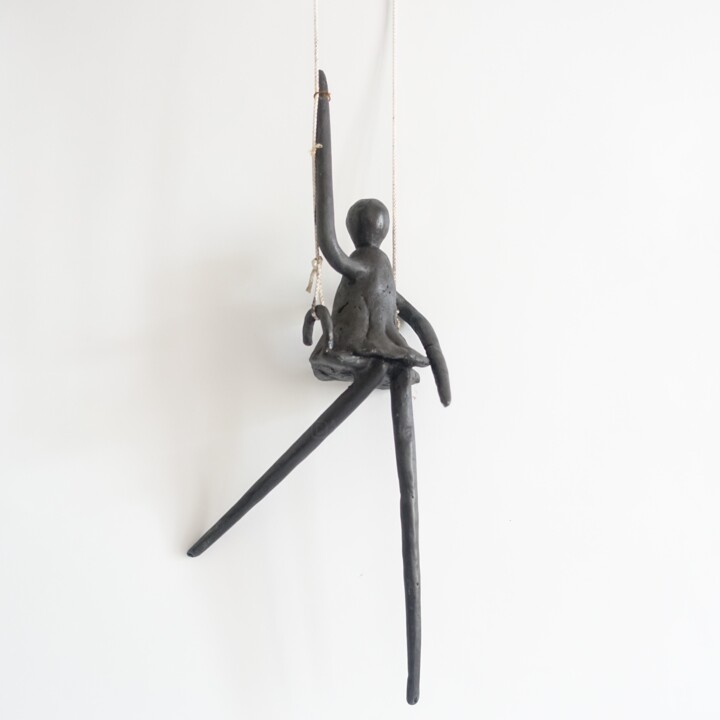 Sculpture titled "La balancoire" by Didier Fournier, Original Artwork, Bronze