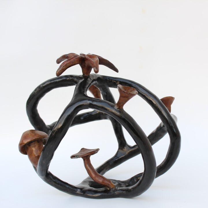 Rzeźba zatytułowany „Arbre à champignons…” autorstwa Didier Fournier, Oryginalna praca, Brąz