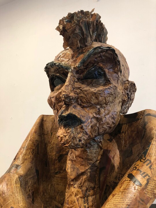 Sculpture titled "L'homme" by Didier Mori, Original Artwork, Paper