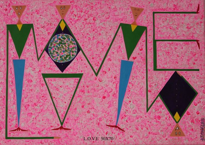 Painting titled "LOVE" by Starseed, Original Art, Acrylic