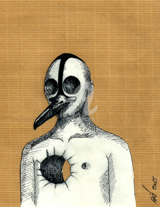 Disegno intitolato "bird-2-jpeg.jpg" da Didier Saurel, Opera d'arte originale