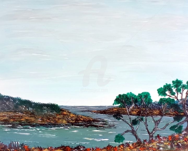 Pintura titulada "Presqu'île de Merri…" por Didier Duclos, Obra de arte original, Acrílico