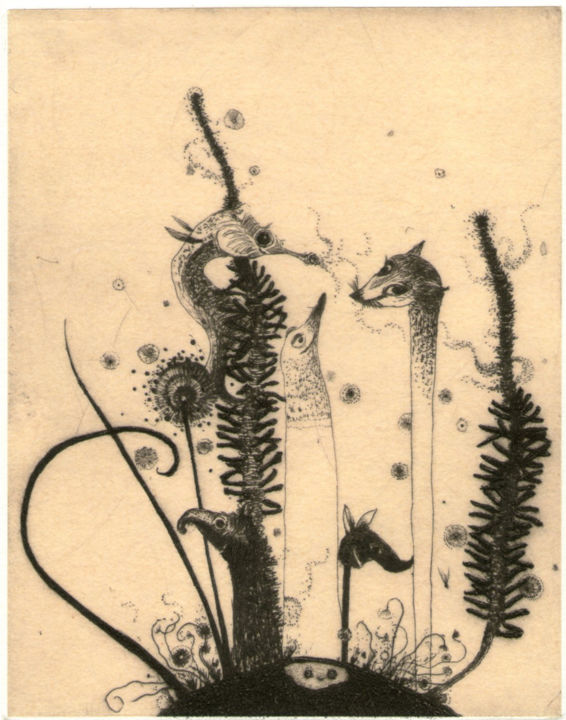 Incisioni, stampe intitolato "Momonji" da Didier Hamey, Opera d'arte originale, incisione