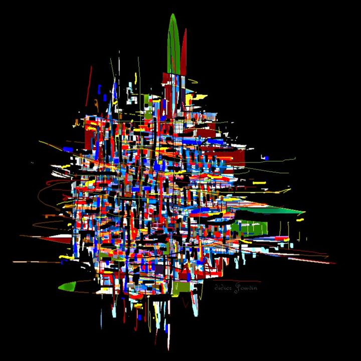 Digital Arts titled ""Composition à fond…" by Didier Jouvin, Original Artwork, Digital Painting