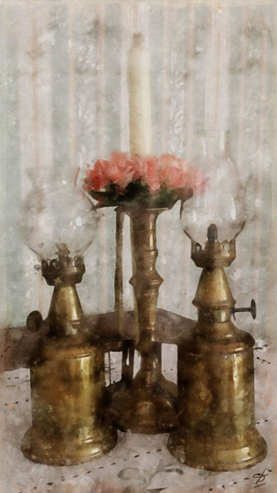 Digital Arts titled "Les lampes de Lugny" by Didier Klimchand, Original Artwork, Digital Painting