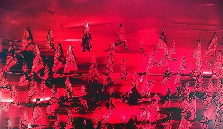 Pittura intitolato "vitreau-sapin-darde…" da Didier Moons, Opera d'arte originale, Acrilico