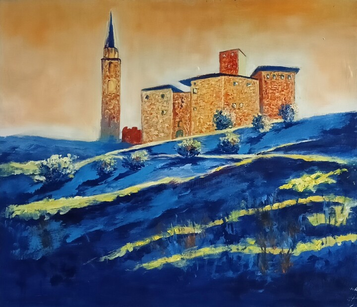 Painting titled "Estate 2/4 Castello…" by Didy, Original Artwork, Oil Mounted on Wood Stretcher frame