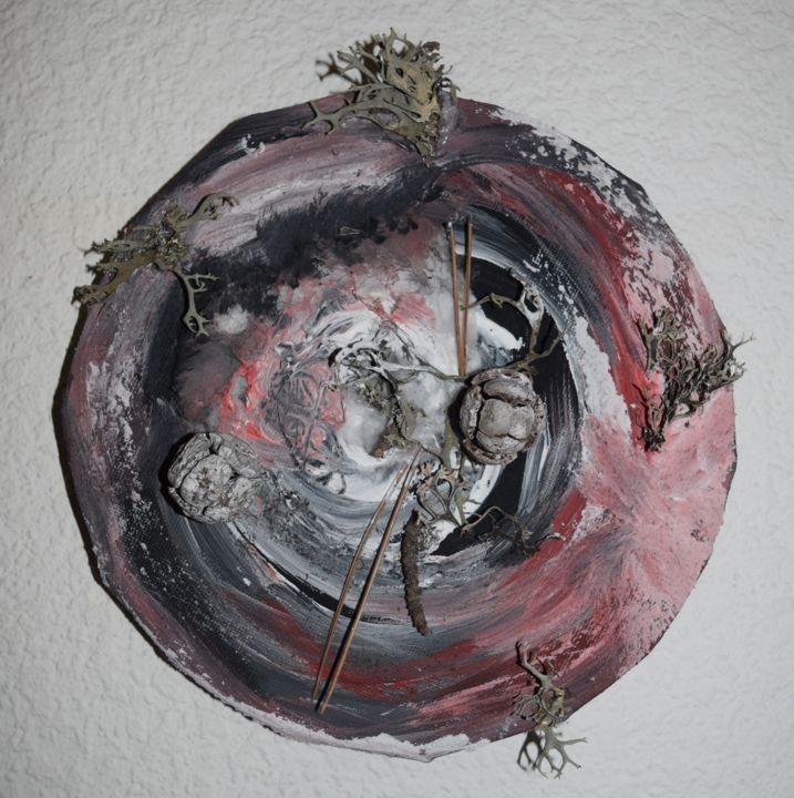 Schilderij getiteld "Herbstspirale" door Regina Dirks, Origineel Kunstwerk, Acryl