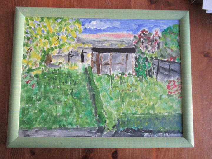 Peinture intitulée "My garden" par Diederik Dewitte, Œuvre d'art originale, Acrylique