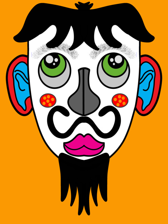 Digital Arts με τίτλο "Robbery mask." από Diego Calvo García, Αυθεντικά έργα τέχνης, 2D ψηφιακή εργασία