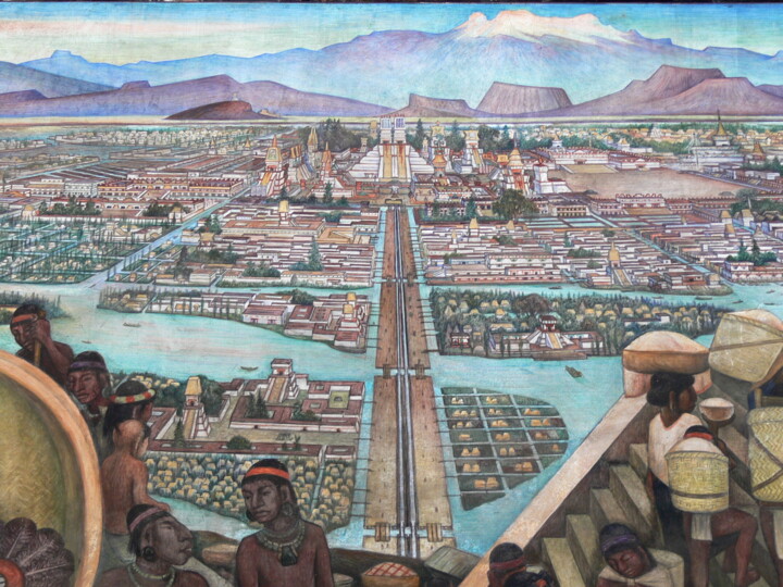 Peinture intitulée "Mural of the Aztec…" par Diego Rivera, Œuvre d'art originale, Acrylique