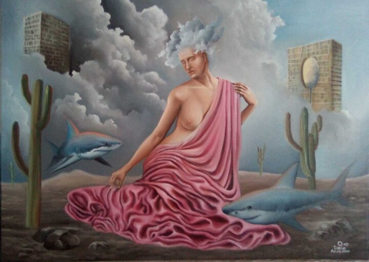 Malerei mit dem Titel "woman" von Diego Alberto Arellano Fajardo, Original-Kunstwerk, Öl
