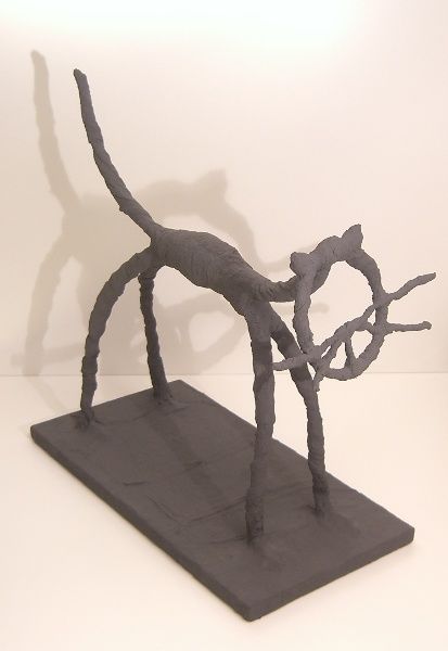 Skulptur mit dem Titel "andalusische Katze" von Diekrempls, Original-Kunstwerk, Gemischte Medien