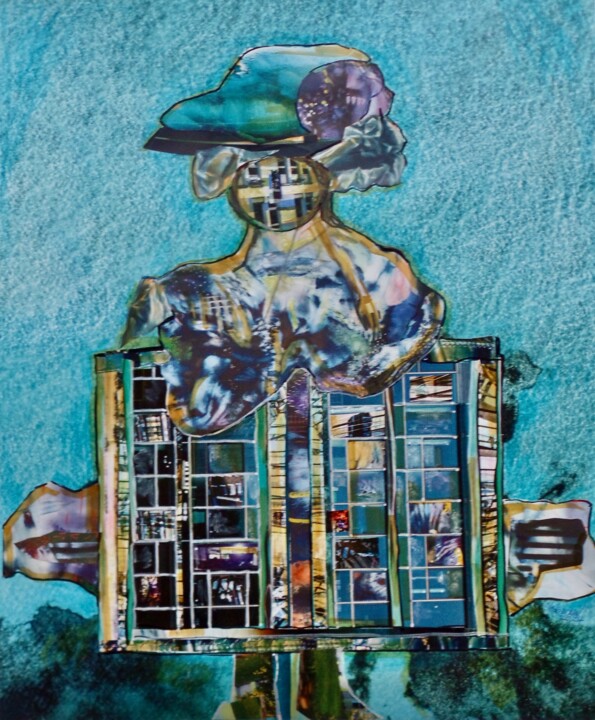 Peinture intitulée "HAUS-FRAU" par Dieter Stockmann, Œuvre d'art originale, Collages