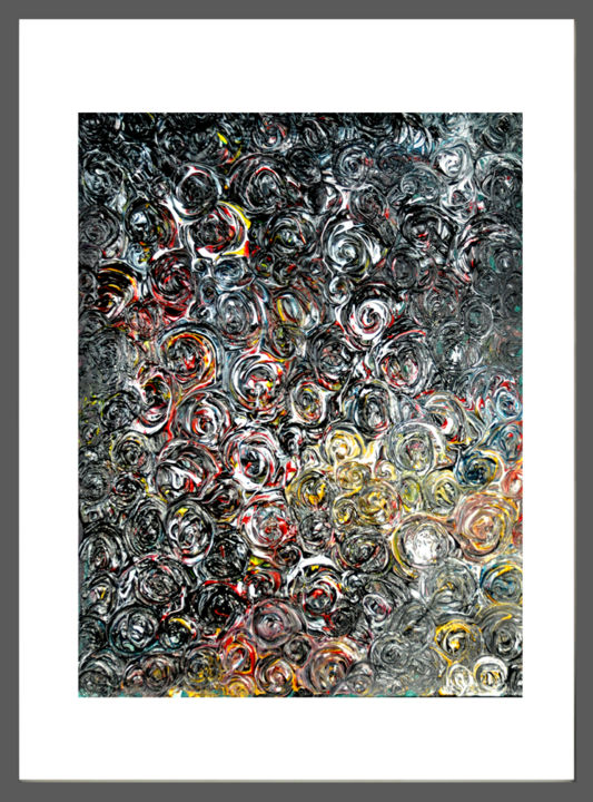 Schilderij getiteld "busy-crowd-40-x-50-…" door Dieter, Origineel Kunstwerk, Anders