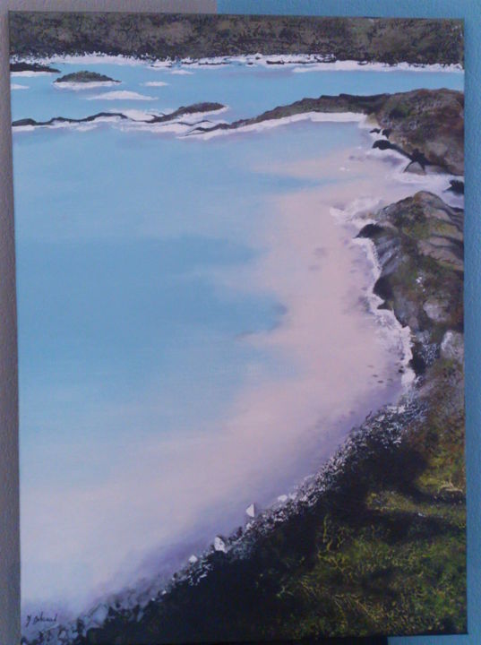 Peinture intitulée "Blue lagoon" par Jade Bahuaud, Œuvre d'art originale,