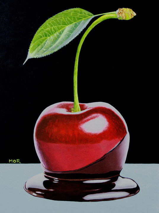 Painting titled "Chocolate Cherry" by Dietrich Moravec, Original Artwork, Acrylic