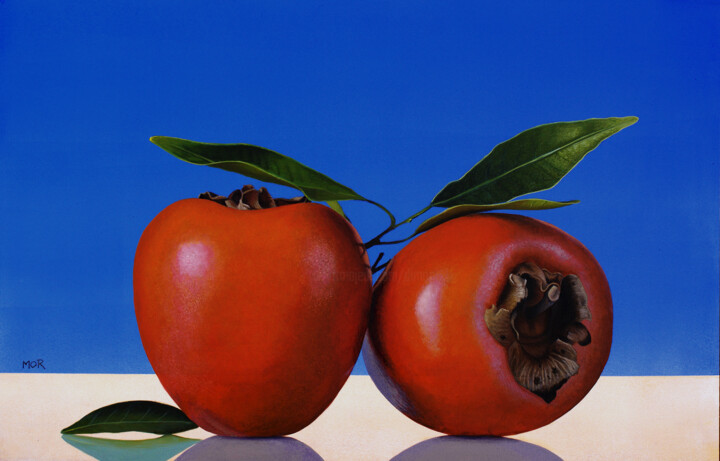 Peinture intitulée "Persimmons" par Dietrich Moravec, Œuvre d'art originale, Acrylique