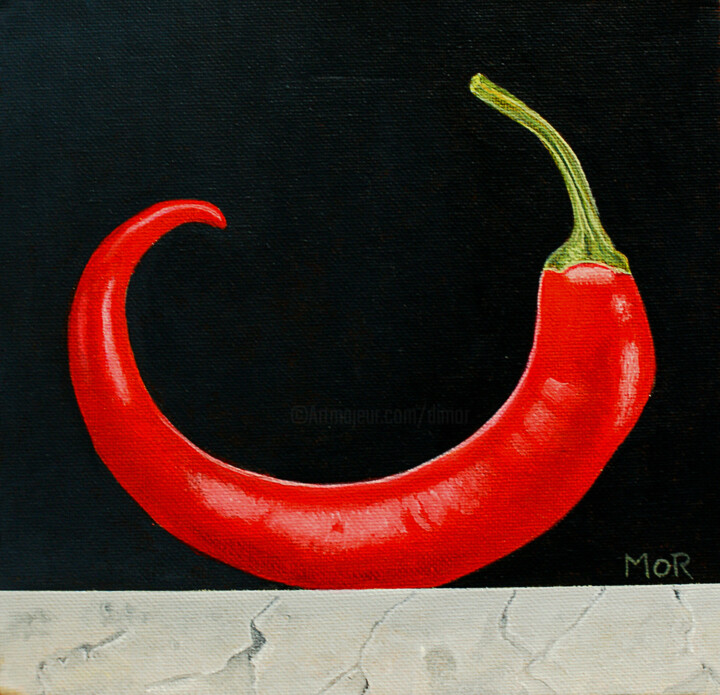 Painting titled "Chili Pilates" by Dietrich Moravec, Original Artwork, Acrylic