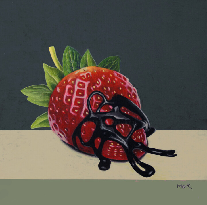 Painting titled "Strawberry and Choc…" by Dietrich Moravec, Original Artwork, Acrylic
