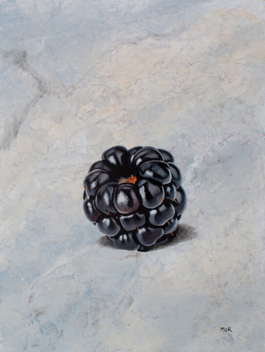 Painting titled "Blackberry" by Dietrich Moravec, Original Artwork, Acrylic Mounted on Wood Panel