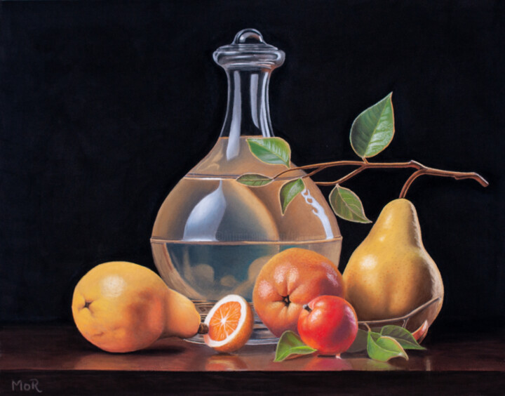 Malarstwo zatytułowany „Fruits and Juice” autorstwa Dietrich Moravec, Oryginalna praca, Pastel