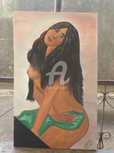 Painting titled "Femme vertu de beau…" by Dieudonne Angel, Original Artwork