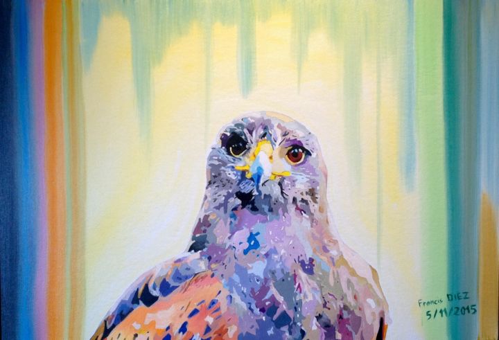 Painting titled ""La buse variable"" by Francis Diez, Original Artwork, Oil