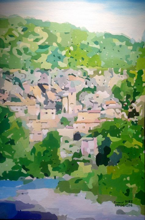 Peinture intitulée ""Peyre" en Aveyron" par Francis Diez, Œuvre d'art originale, Huile