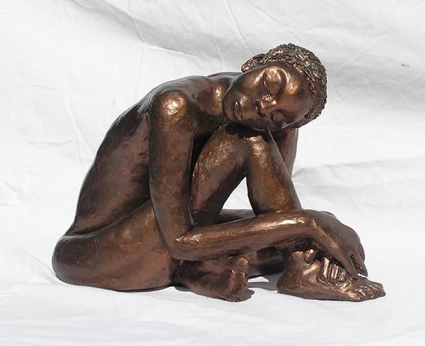 Sculpture intitulée "la rêveuse" par Caroline Françoise Digard, Œuvre d'art originale