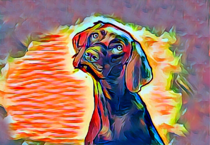 Digital Arts titled "Dog Painting" by Digital Artist, Original Artwork, Digital Painting