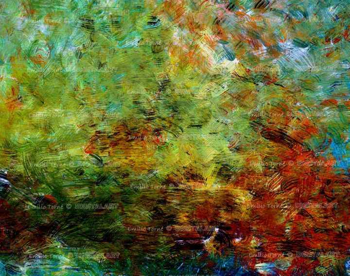 Painting titled "Crazy Wind" by Emilio Torné, Original Artwork, Digital Painting
