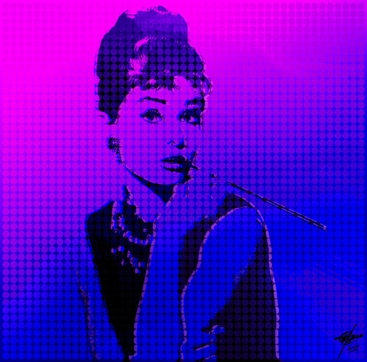 Grafika cyfrowa / sztuka generowana cyfrowo zatytułowany „Audrey” autorstwa Osvaldo Russo Salles, Oryginalna praca, Malarstw…